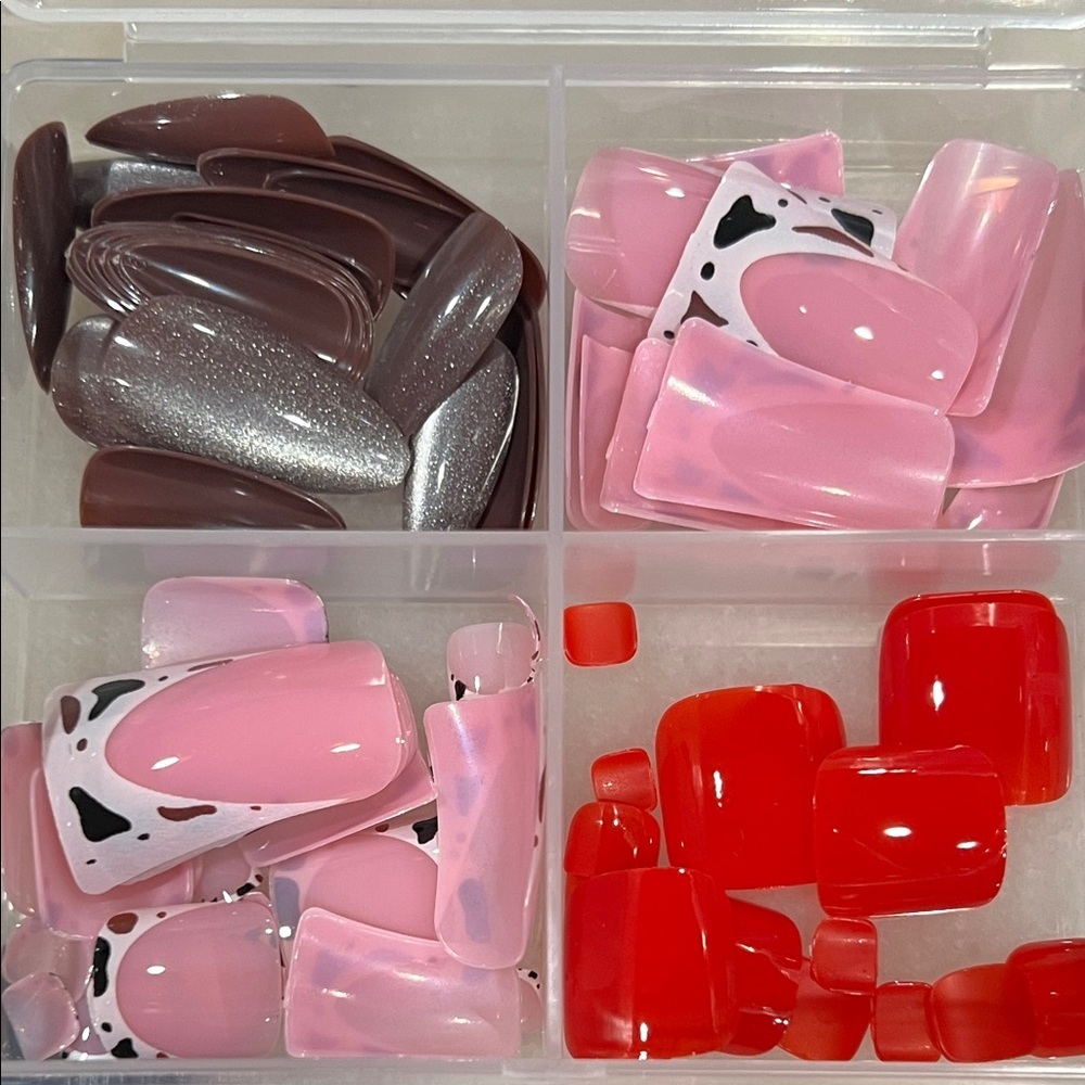 Pink and Brown Nail Art Set